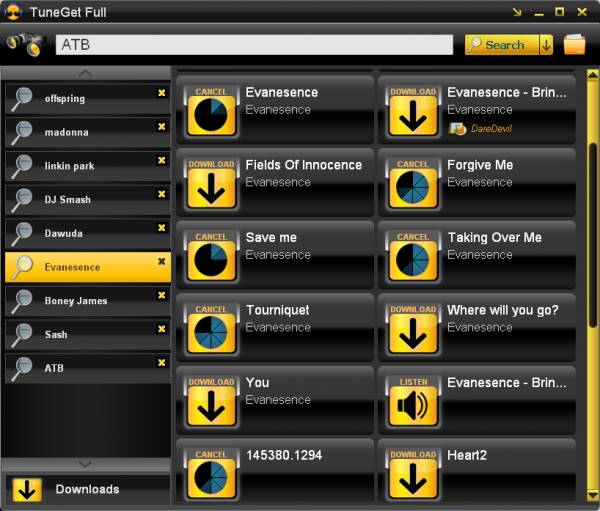 TuneGet v1.7.9.1 - поиск и загрузка музыки